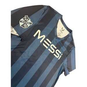 Messi Collection Men Blue Striped Soccer Jersey Number 10 Size Large Fits Medium
